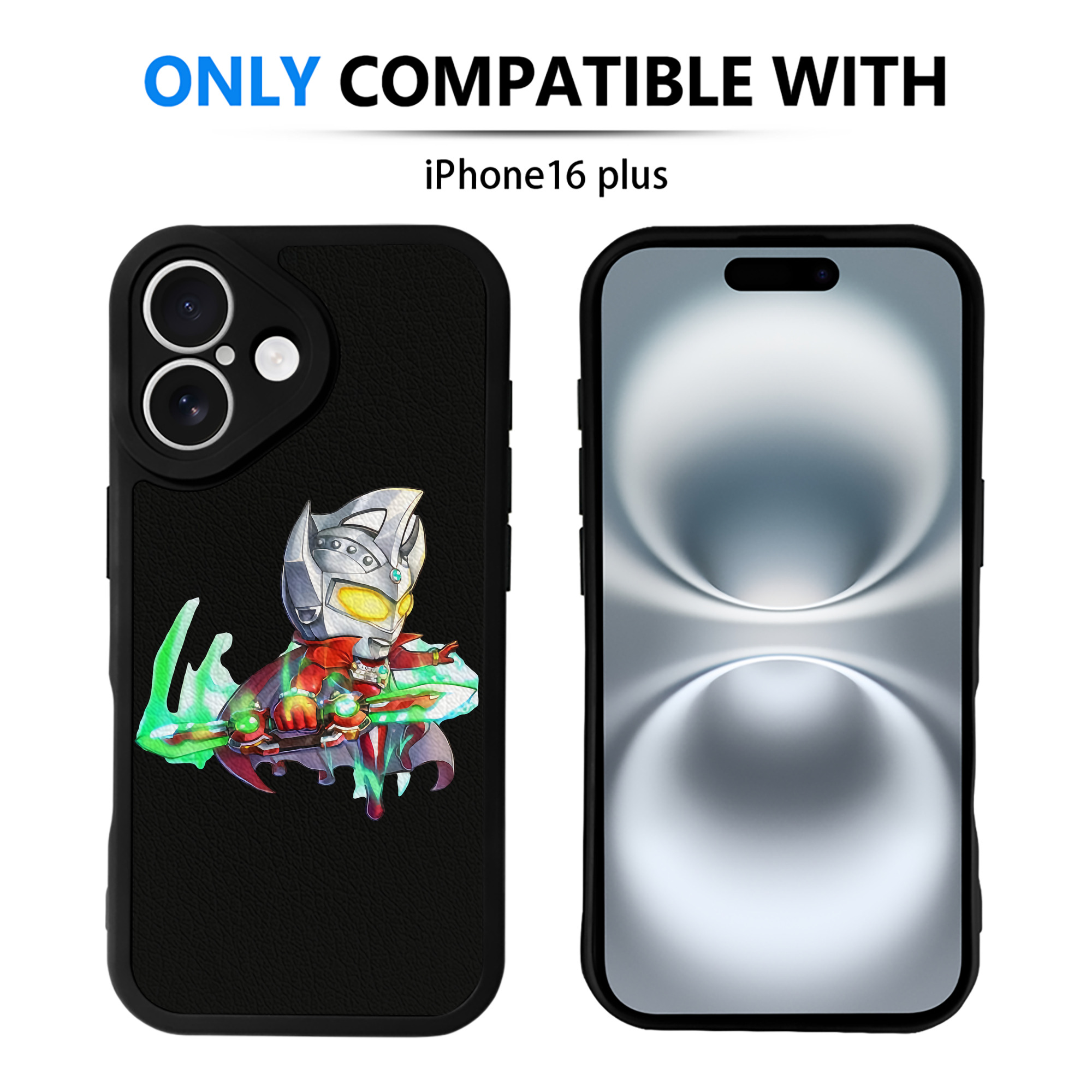 （画像用） ウルトラマン Ultraman 【iPhone 16シリーズ対応】シリコンスマホケース（レザー調） 材質：シリコン